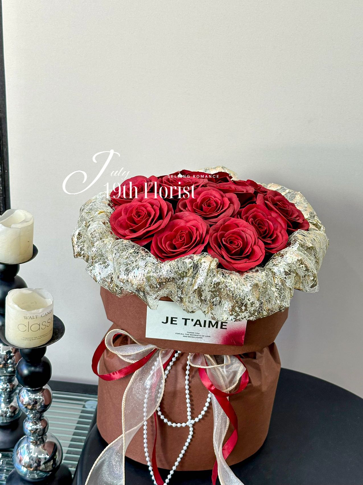 Gilded Cloud Red Rose